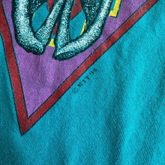 Vintage Hanes Beefy TShirt New Mexico Bull Skull Graphic Teal XL Made in USA '94 - Picture 3 of 10